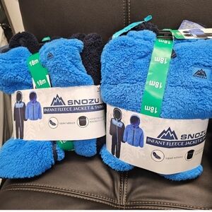 Snozu Infant 2-2-piece Fleece SetS BUNDLE, Blue nwt 18m